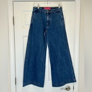 Heidi Merrick Wide Leg Blue Jeans Trousers Size 2